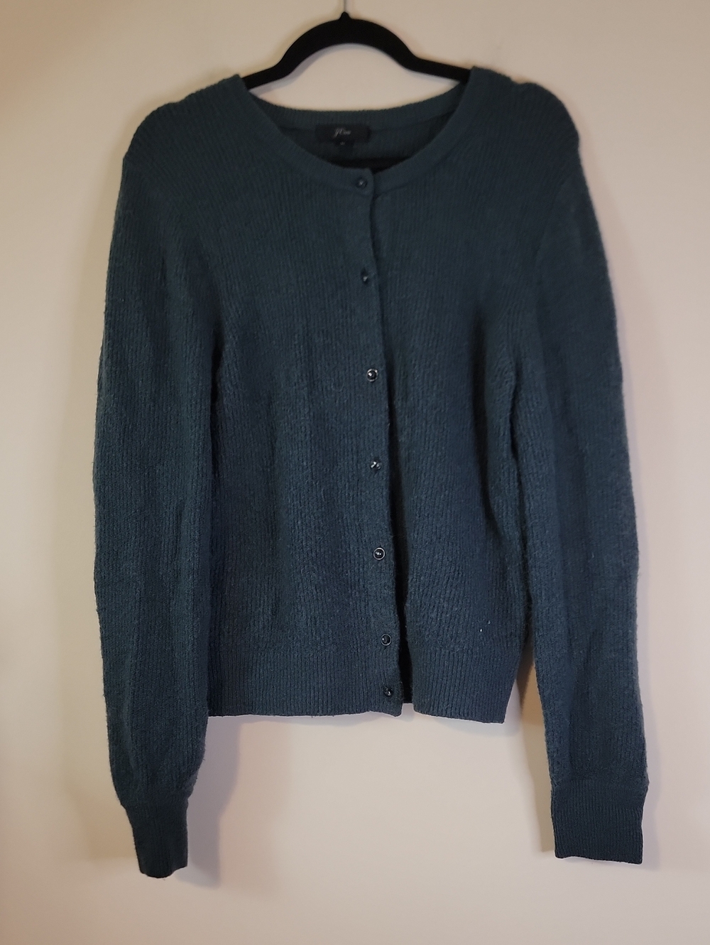 J. Crew Dark Teal Button-Front Cardigan